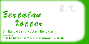 bertalan kotter business card